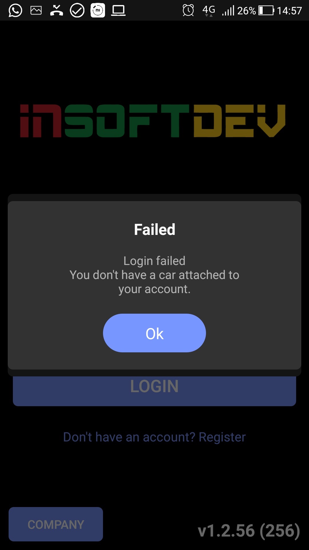 INSOFTDEV | Taxi Dispatch System | Driver Login