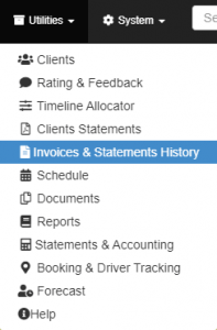 INSOFTDEV | Taxi Dispatch System | Driver Invoices History