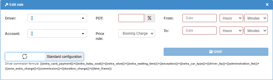 INSOFTDEV Dispatch Driver commision rules